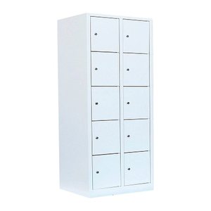 LÜLLMANN Schließfachschrank signalweiß 523527, 10 Schließfächer 80,0 x 50,0 x 180,0 cm