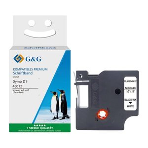 G&G Seiden Schriftband kompatibel mit Dymo D1/46012