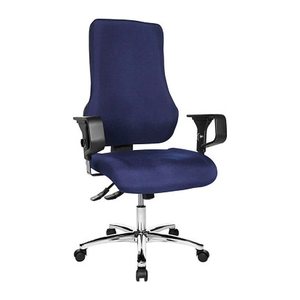 Topstar Bürostuhl Top Point Deluxe Stoff blau, Gestell chrom