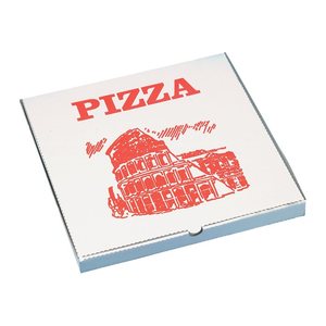 STARPAK Pizzakartons weiß, rot 33,0 x 33,0 cm, 100 St.
