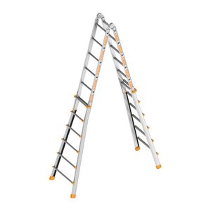 Layher Teleskopleiter TOPIC 1058 silber 4x 6 Sprossen, H: 185,0 cm