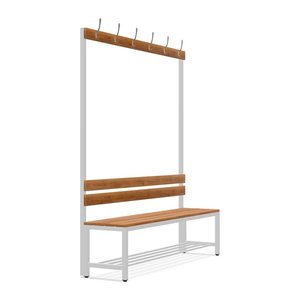Garderobenbank einseitig – 1600 mm lang – aus Holz/Stahl