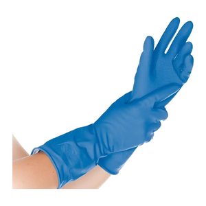 HYGONORM unisex Gummihandschuhe Bettina Soft blau Größe 7, 1 Paar