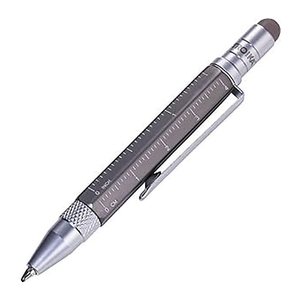 TROIKA® Kugelschreiber LILIPUT TOOL PEN titanfarben, Schreibfarbe: schwarz, 1 St.