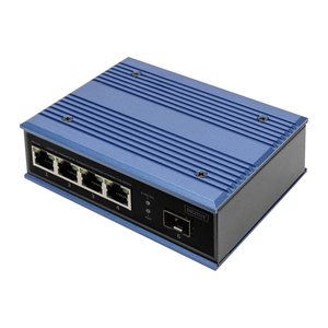 DIGITUS Switch Ind. 4-Port 10/100 30W PoE Unmanaged blau