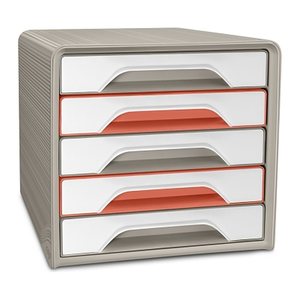 cep Schubladenbox TERRA NOVA  weiß-sand, weiß-terracotta 1071116391, DIN A4 mit 5 Schubladen, 1 St.
