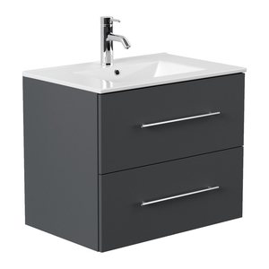 POSSEIK Waschbecken mit Unterschrank HOMELINE 70 grafit 71,0 x 46,5 x 53,8 cm