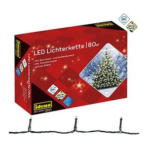 Idena 80er weiße LED Lichterkette grün 16,0 m, 1 St.