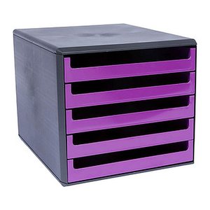 M&M Schubladenbox  berry-violett 30057672, DIN A4 mit 5 Schubladen, 1 St.