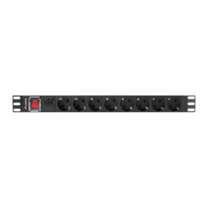 LANBERG 19" PDU-Steckdosenleiste 1U 8xSchuko 2,0m 16A sw