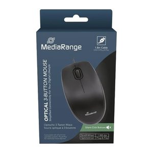 MediaRange Maus USB 2.0 3 Tasten, geräuscharm schwarz