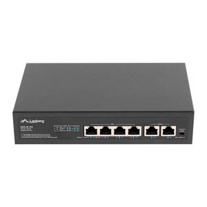 LANBERG Switch 4-Port 100MB PoE+/2x100MB unmanag. 10/19"60W