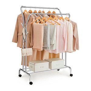 SONGMICS Rollgarderobe silber Metall 4 Haken 103,5 x 141,0 / 155,0 cm, 1 St.