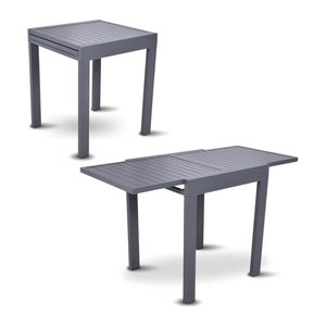 Garden Pleasure Gartentisch ELENA anthrazit quadratisch 65,0 x 65,0 / 130,0 x 75,0 cm