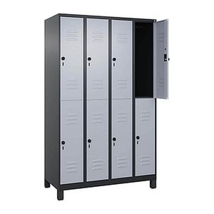 CP Spind Classic Plus schwarzgrau, weißaluminium 080310-40 S10149, 8 Schließfächer 120,0 x 50,0 x 195,0 cm