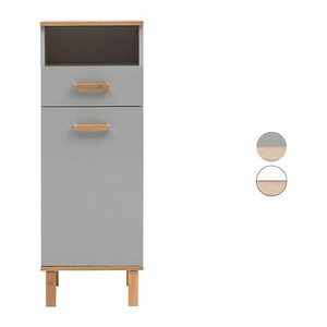 MÖBELPARTNER Badschrank Padua 142178 weiß glanz, eiche landhaus 40,4 x 35,0 x 114,5 cm