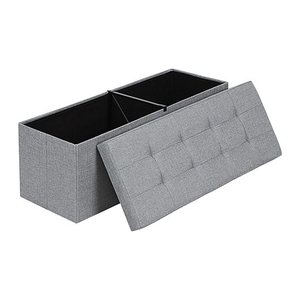 SONGMICS Sitztruhe LSF77G hellgrau Stoff 110,0 cm