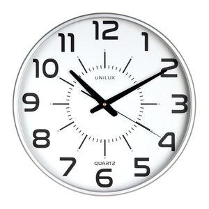 unilux Wanduhr Maxi Pop weiß grau Kunststoff, Ø 37,5 cm