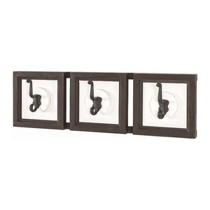HAKU Möbel Wandgarderobe 18321 braun Holz 3 Haken 58,0 x 18,0 cm, 1 St.