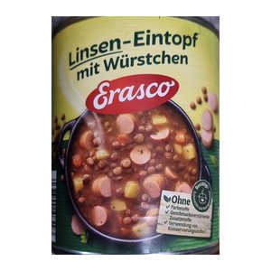 Erasco Linsen mit Würstchen Eintopf 800,0 g, 1 St.