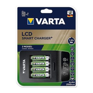VARTA LCD SMART CHARGER+ Akku-Ladegerät inkl. Akkus