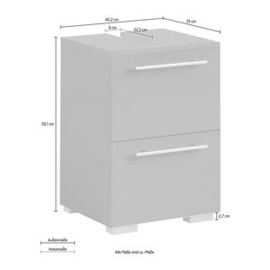MÖBELPARTNER Waschbeckenunterschrank Carlos 148585 anthrazit 40,2 x 35,0 x 59,1 cm