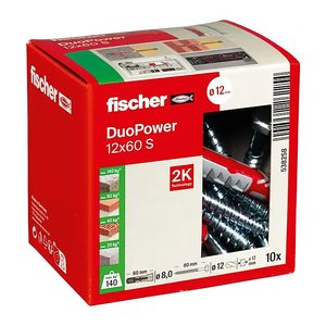 fischer DuoPower 12x60 S 2K 538258 Dübel mit Schrauben Ø 12 mm x 60 mm, 10 St.