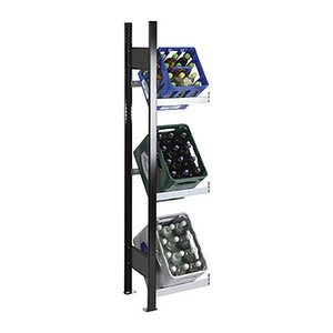 SCHULTE Anbauregal 37002-S schwarz, silber 40,0 x 30,0 x 180,0 cm