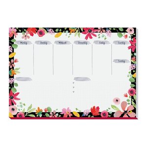 SIGEL Schreibtischunterlage Flower Love weiß/bunt Papier 42,0 x 29,7 cm, 30 Blatt