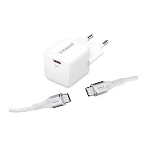 Intenso W30C + C315C USB-C Kabel GaN-Ladeadapter weiß, 30 Watt