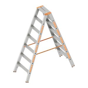 Layher Stehleiter beidseitig TOPIC 1043 silber 2x 10 Stufen, H: 250,0 cm
