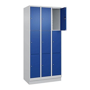 CP Schließfachschrank Classic PLUS enzianblau, lichtgrau 080020-303 S10003, 9 Schließfächer 90,0 x 50,0 x 195,0 cm