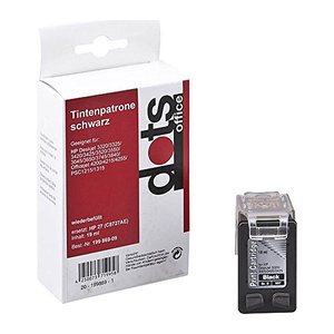 dots  schwarz Druckerpatrone kompatibel zu HP 27 (C8727AE)