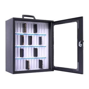 pavo Handygarage abschließbar 8024902 dunkelgrau, transparent, weiß 8024902 37,6 x 20,5 x 44,5 cm