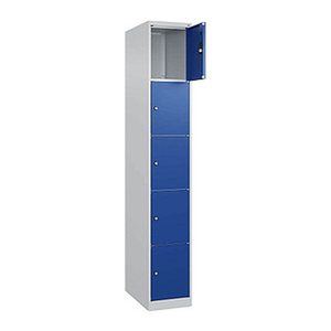 CP Schließfachschrank Classic Plus enzianblau, lichtgrau 080000-105 S10003, 5 Schließfächer 30,0 x 50,0 x 185,0 cm