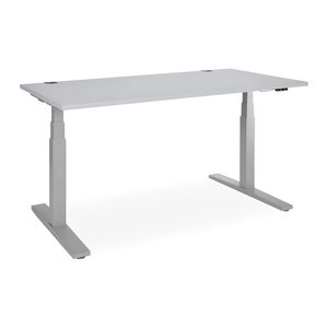 Elektrisch höhenverstellbarer Schreibtisch – Gestell Grau (1800 x 800 mm, Platte Grau)