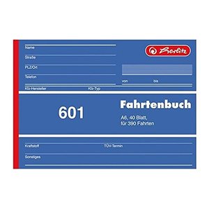 herlitz Fahrtenbuch, Pkw mit Kraftstoffverbrauch Formularbuch 601, 1 St.