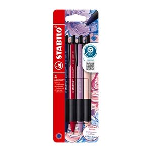 STABILO Kugelschreiber-Set pointball NatureCOLORS Wildflowers farbsortiert, Schreibfarbe: blau, 4 St.