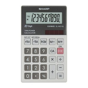SHARP EL-W211G Taschenrechner schwarz/grau