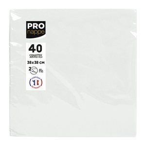 PROnappe Servietten weiß 2-lagig 38,0 x 38,0 cm, 40 St.