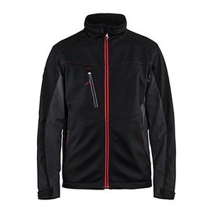 BLAKLÄDER® unisex Softshelljacke 4950 schwarz, rot Größe 3XL