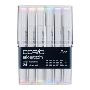COPIC® Sketch Manga Illustration Layoutmarker farbsortiert 1,0 + 6,0 mm, 24 St.