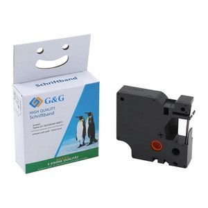 G&G Schriftband D1 ersetzt Dymo 45013/S0720530 10286, 12 mm, schwarz auf weiß, 1 St.