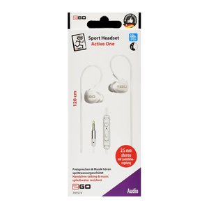 2GO In-Ear Sport-Headset "Active" m. Rufann.&Lautstärker. we