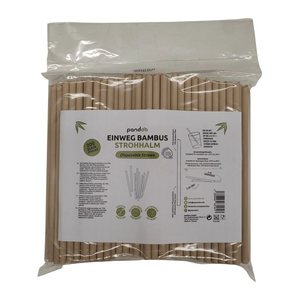 pandoo Strohhalme braun Bambus, 200 St.