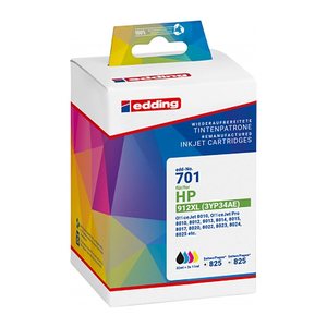 edding EDD-701 schwarz, cyan, magenta, gelb Druckerpatronen kompatibel zu HP 912XL (3YP34AE), 4er-Set