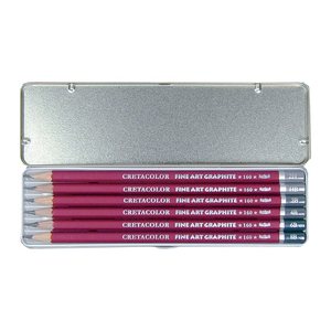 Brevillier's CRETACOLOR CLEOS-Fine Graphitstifte HB, 2H, 2B, 4B, 6B, 8B rot, 6 St.