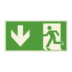 SafetyMarking® Rettungszeichen "Notausgang links abwärts" rechteckig 30,0 x 15,0 cm, 1 St.