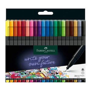 FABER-CASTELL Grip Fineliner farbsortiert 0,4 mm, 20 St.