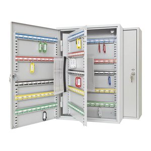 WEDO Schlüsselkasten lichtgrau mit 150 Haken, Sicherheitsschloss, 38,0 x 14,0 x 55,0 cm, 1 St.